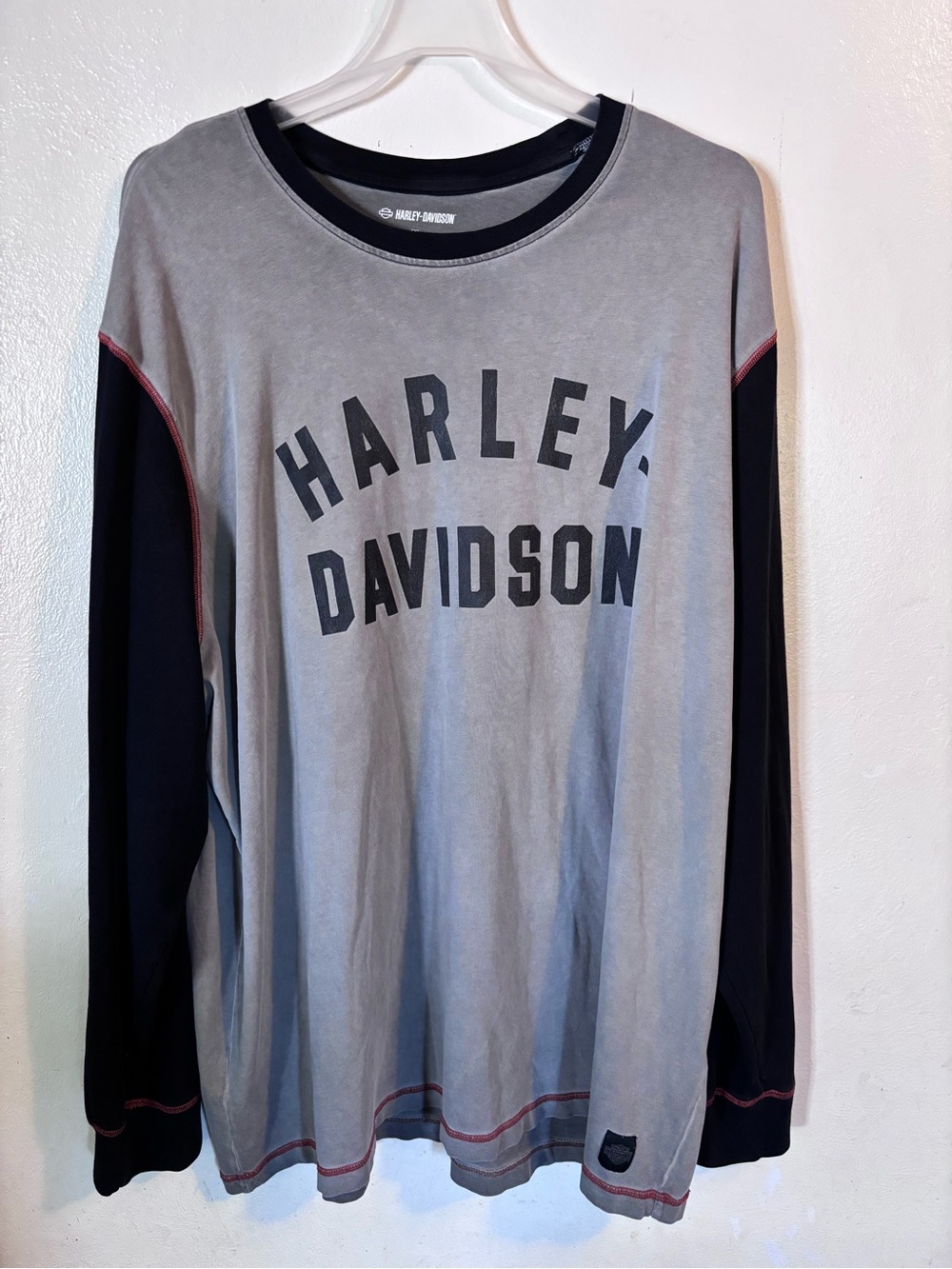Harley-Davidson Two-Tone Long Sleeve Shirt - Gray & Black 4XL